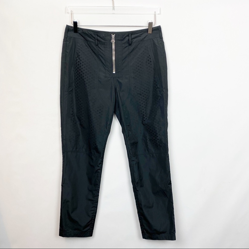 Alexander wang Black Zip Perforated Straight Pa